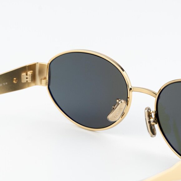 Celine TRIOMPHE Men Sunglasses Gold Green Oval CL40235U 30N NEW AUTHENTIC - Picture 7 of 15